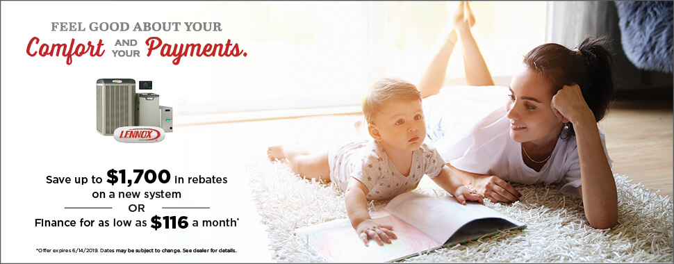 Save up to $1,700 on a new system OR Finance for as low as $116 a month*